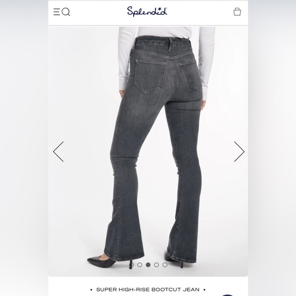 NWT Splendid Women's Super High-Rise Bootcut Jeans - Dark Grey - Picture 3 of 6